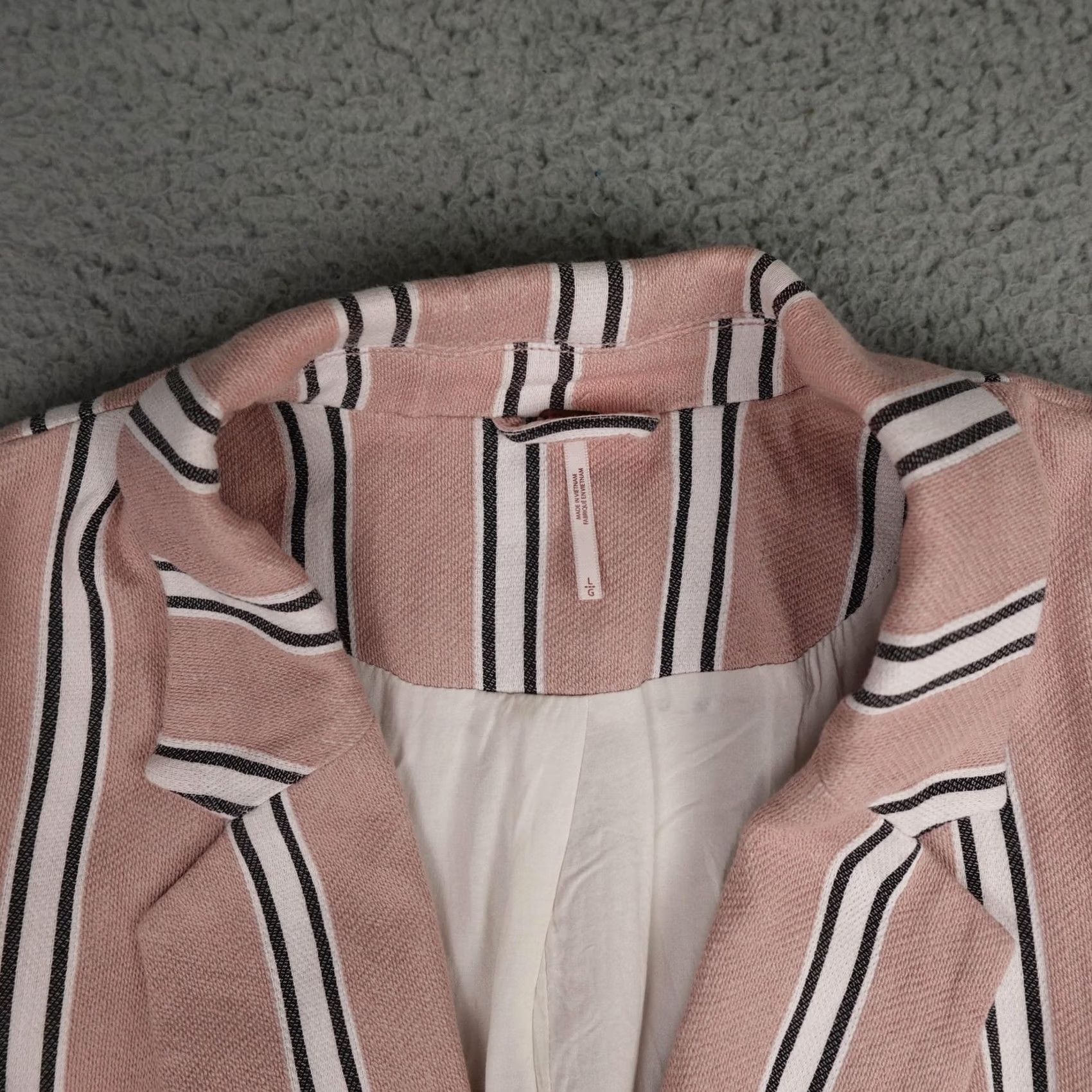 Free People Free People Blazer Womens L Pink Striped Oversized Preppy Jacket Blazer Long Sleeve Notch Lapel Vintage? Size L / US 10 / IT 46 - 4 Thumbnail