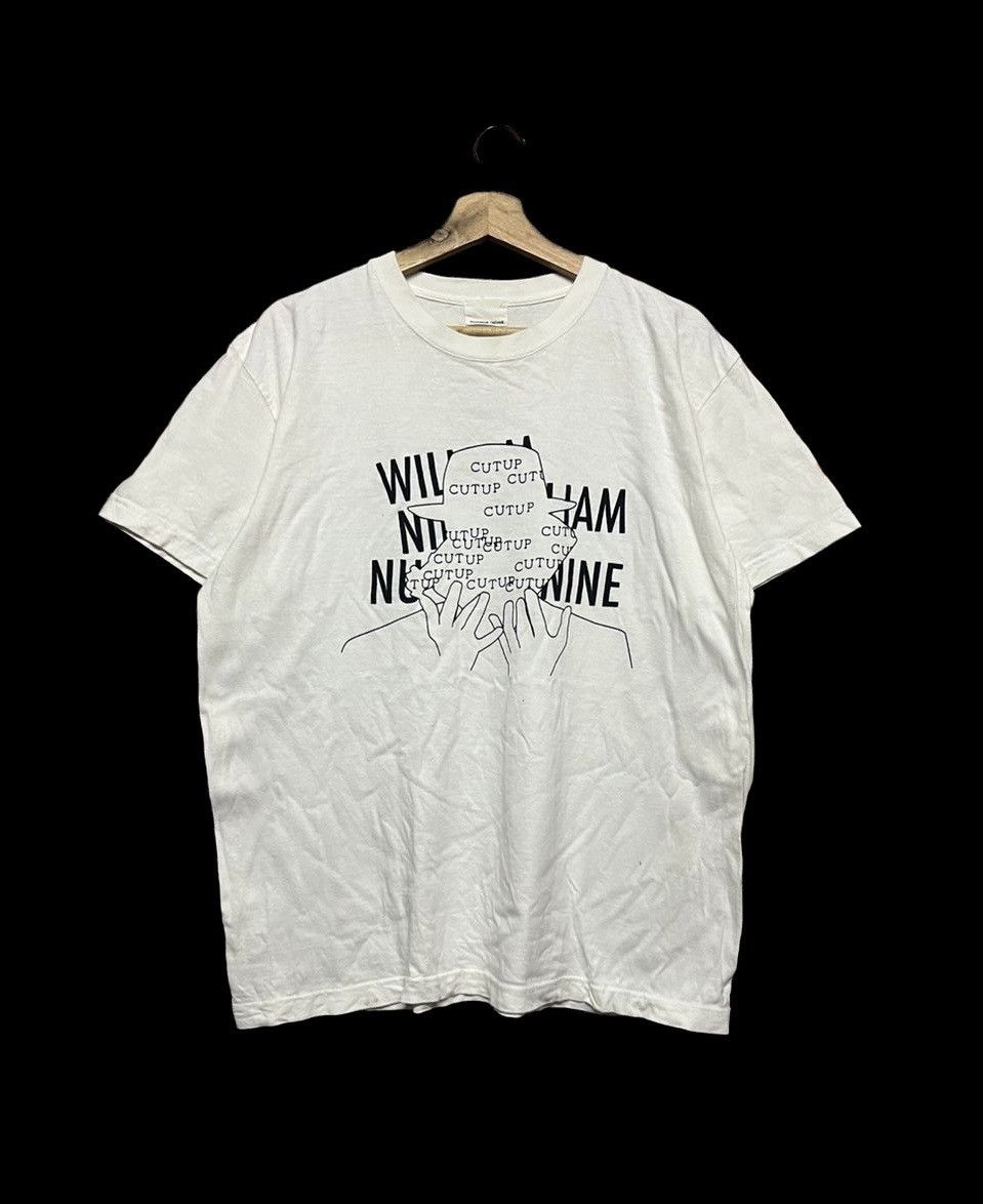image of Number N Ine Number (N)Ine Cut Up William Burroughs Shirt in White/Black, Men's (Size Large)