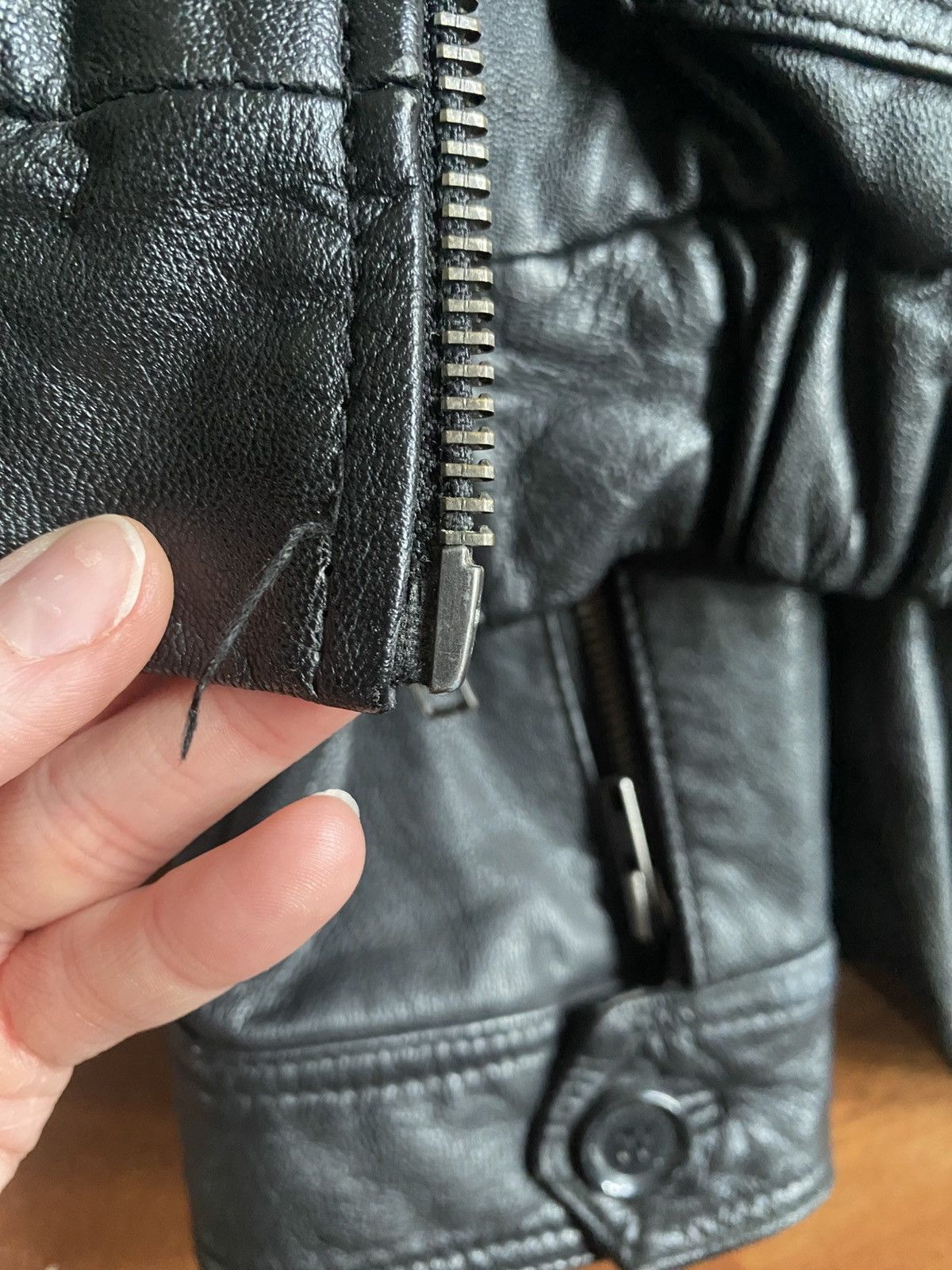 Vintage Heavy leather jacket Size US XL / EU 56 / 4 - 4 Thumbnail