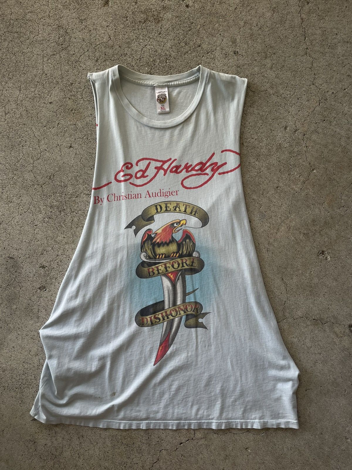 Ed Hardy Vintage Ed Hardy Cut Off Shirt Made In USA Size US XL / EU 56 / 4 - 1 Thumbnail