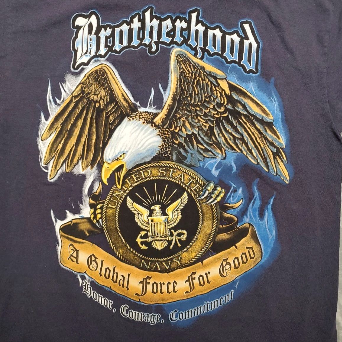 Vintage VINTAGE United States Navy Shirt Mens M Blue Brotherhood Made in USA TEE Size US M / EU 48-50 / 2 - 7 Thumbnail