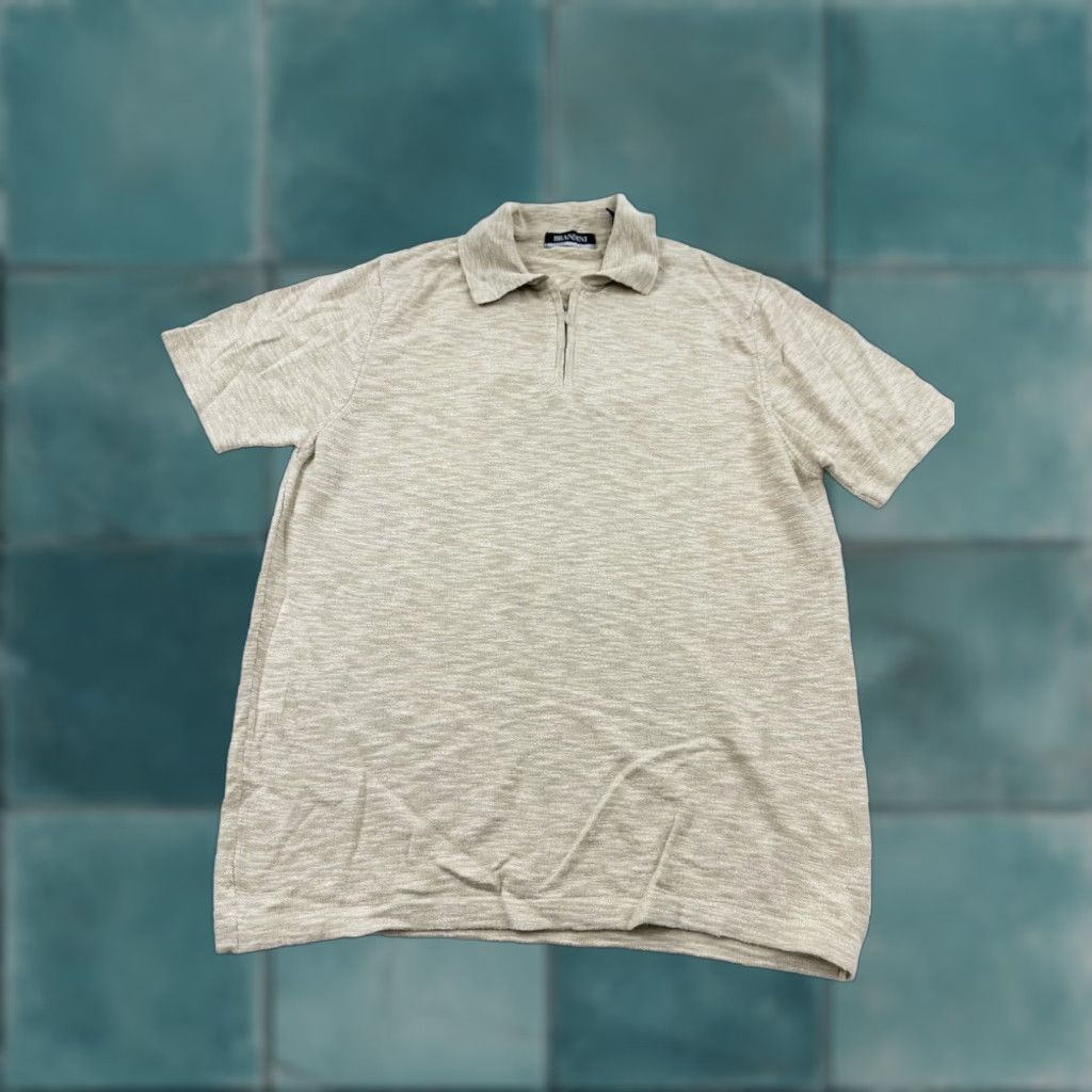 Vintage Brandini Polo Sweater Men's Medium Beige Golf Size US M / EU 48-50 / 2 - 1 Thumbnail