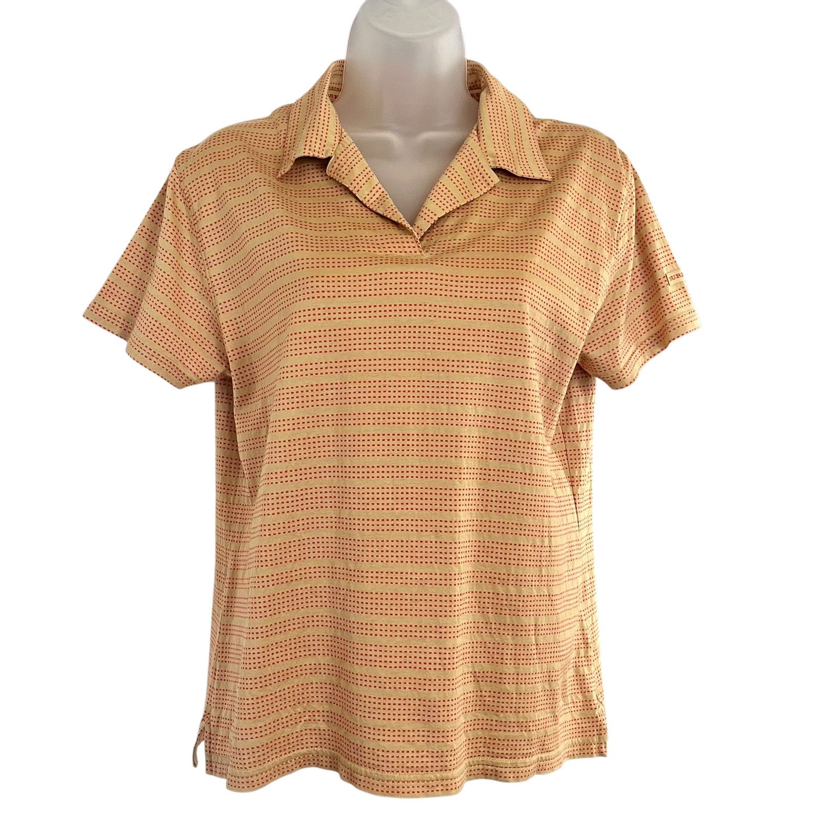 Burberry × Vintage Burberry Golf Vintage Camel Cotton Red Stripe Polo T-Shirt Size M / US 6-8 / IT 42-44 - 1 Thumbnail