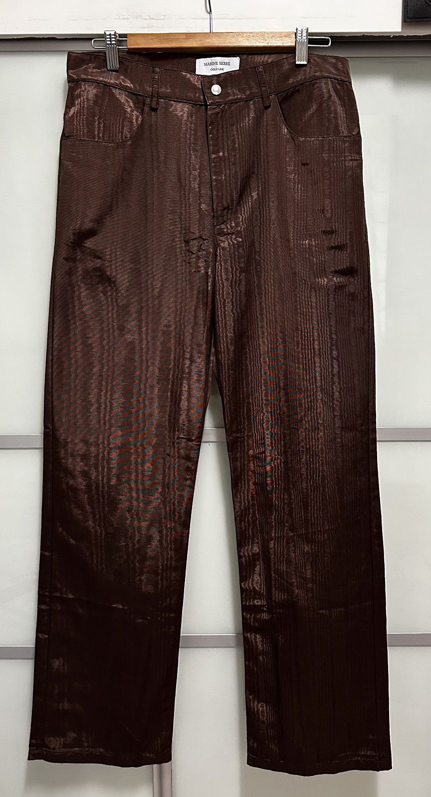 Marine Serre Marine Serre 23SS Regenerated Moire Wide Leg Pants Size US 32 / EU 48 - 2 Thumbnail