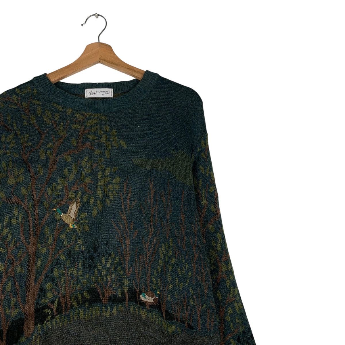 Vintage ST LAWRENCE Villa Graphics Knitted Sweater #1379-C62 Size US L / EU 52-54 / 3 - 5 Thumbnail