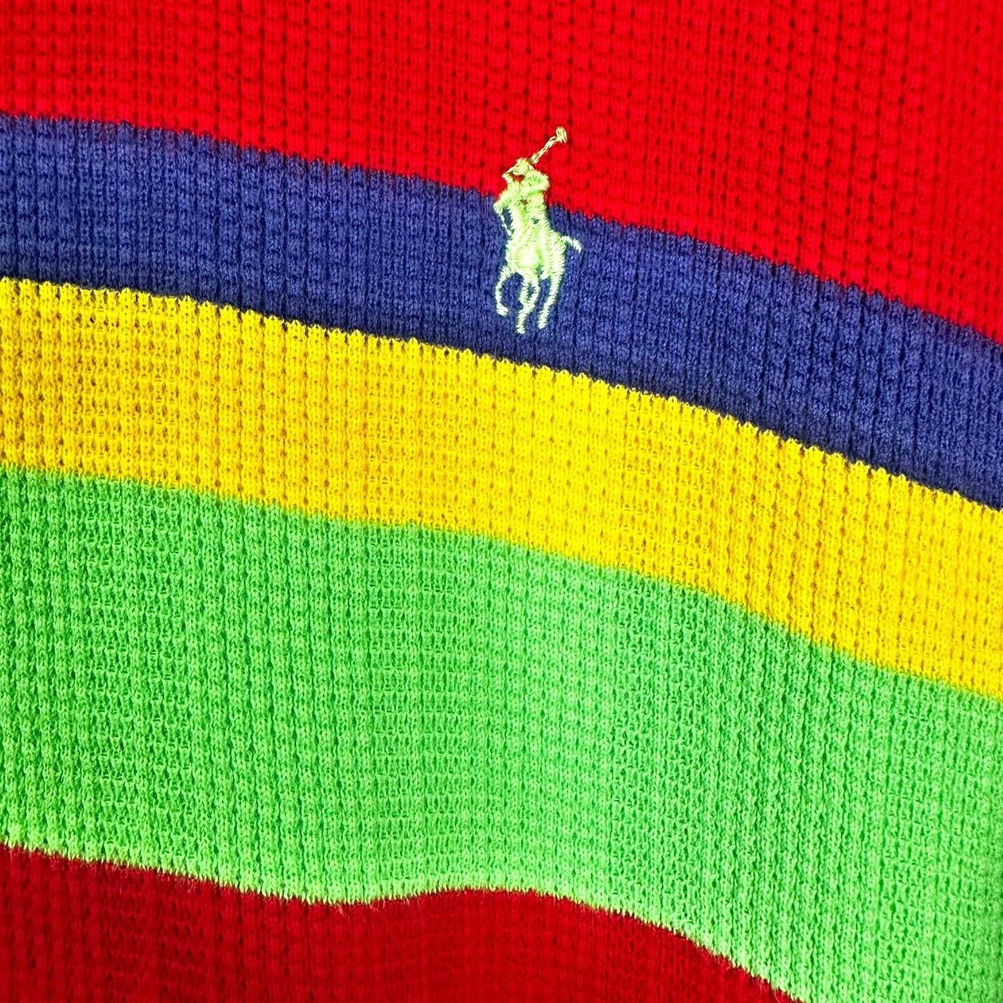 Polo Ralph Lauren Polo Ralph Lauren Colorful Waffle Knit SS Polo Shirt Mens XL Size US XL / EU 56 / 4 - 6 Thumbnail