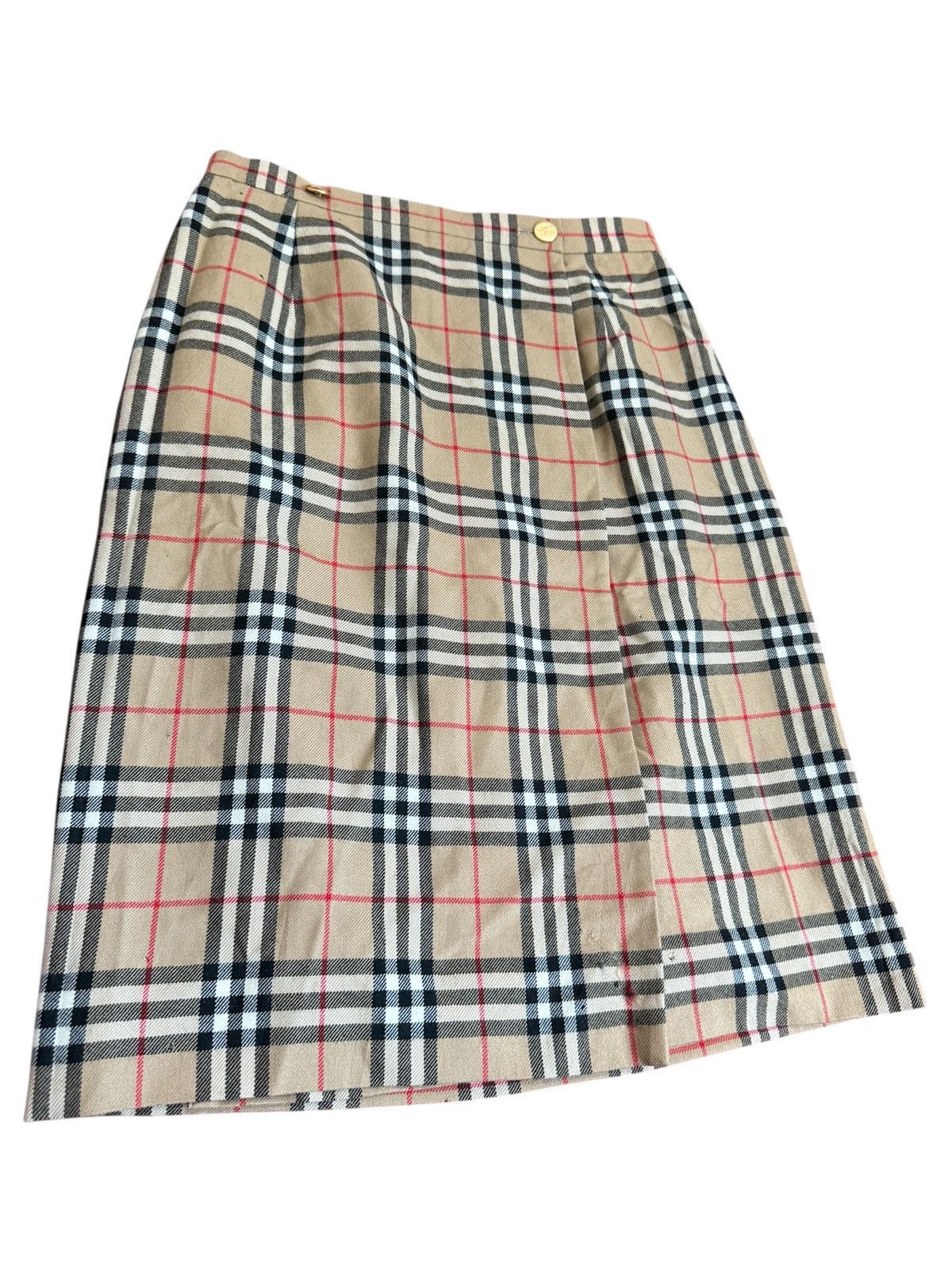 Burberry VINTAGE BURBERRY’S LONDON CHECKERED WOOL SKIRT Size 27" / US 4 / IT 40 - 2 Thumbnail