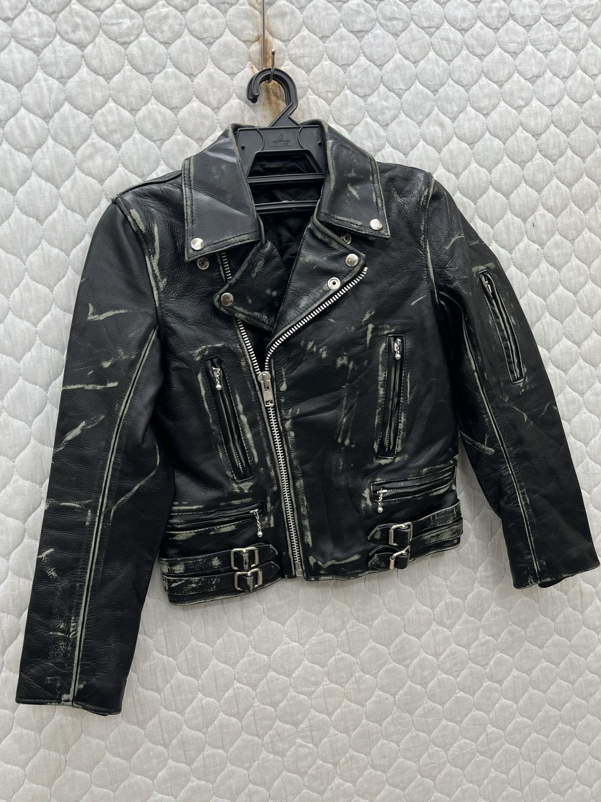 14th Addiction 🔥🔥🔥ARCHIVE HELL CAT PUNKS LEATHER JACKET Size XS / US 0-2 / IT 36-38 - 4 Thumbnail