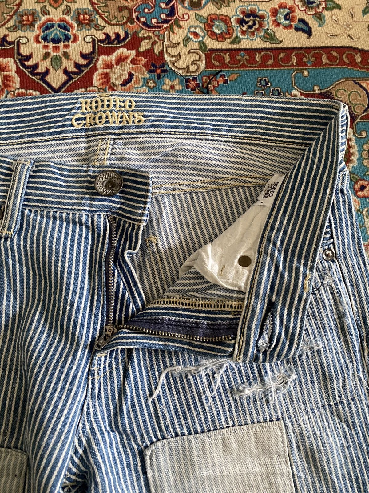 Japanese Brand Japanese Brand Rodeo Crowns DistressedPatchwork Design Denim Size US 30 / EU 46 - 13 Thumbnail