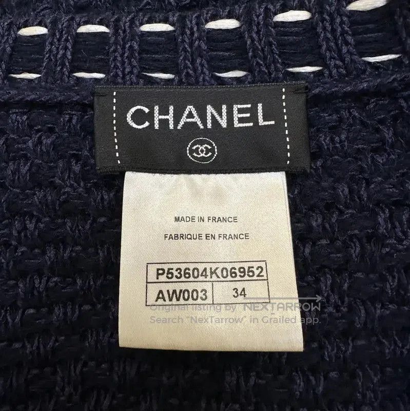 Chanel Chanel Navy Long Sleeve Cotton Sweater . Size XS / US 0-2 / IT 36-38 - 8 Thumbnail