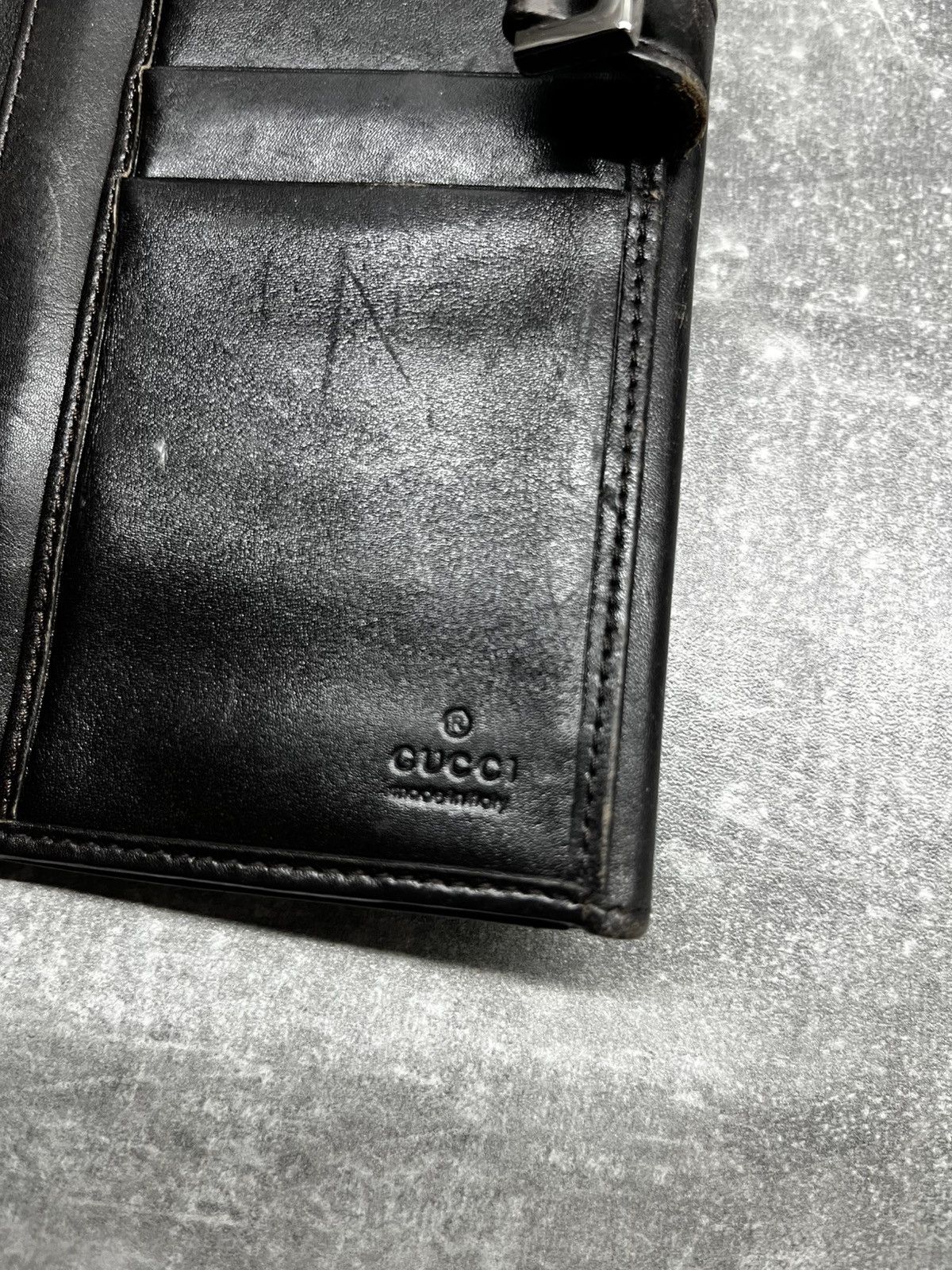 Gucci Vintage Gucci GG Canvas & Leather Wallet w/ Lock Accent Size ONE SIZE - 8 Thumbnail