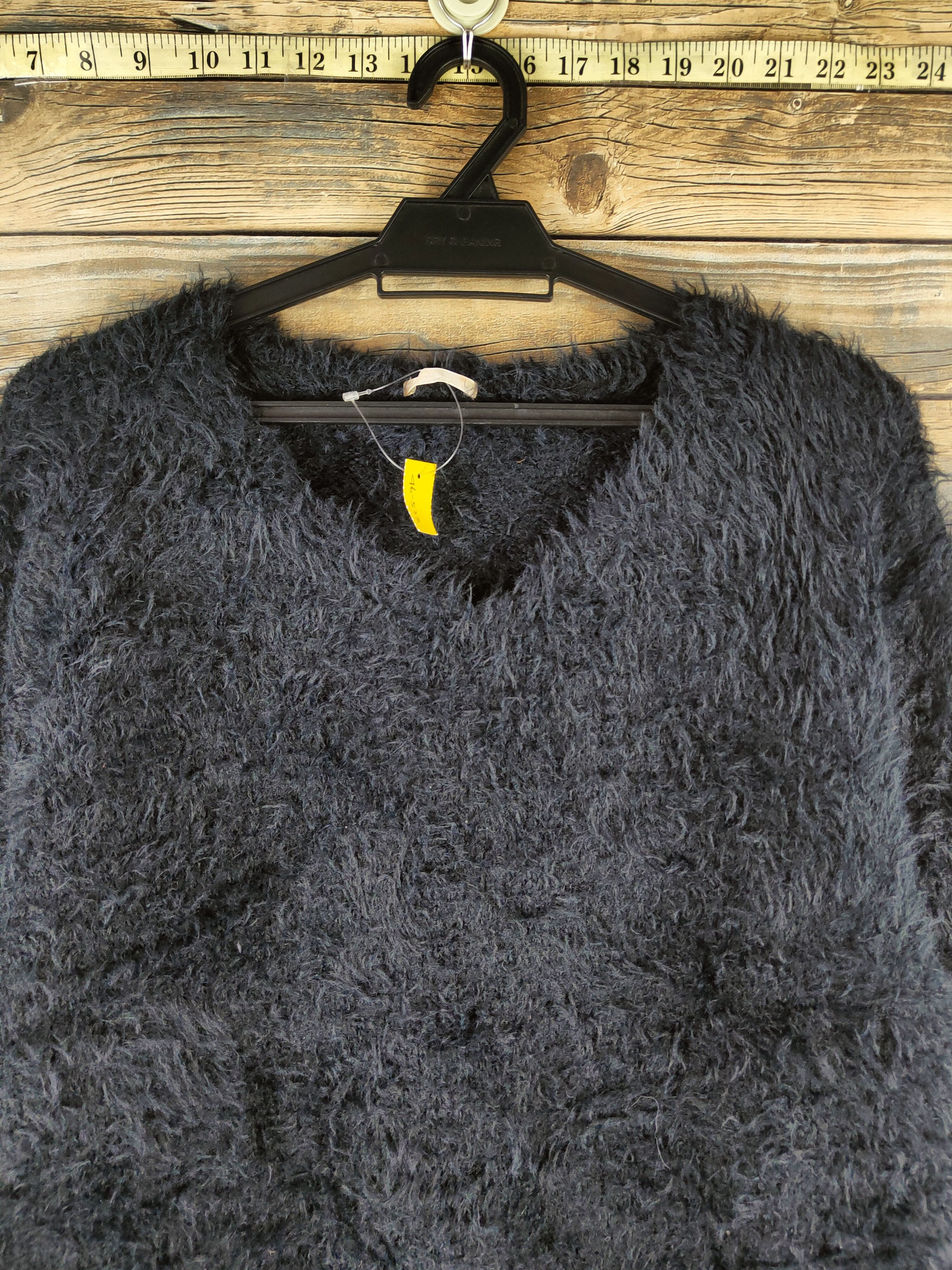 GU DL GU Navy Fur Shaggy Mohair Knitwear #46-523 Size M / US 6-8 / IT 42-44 - 2 Thumbnail