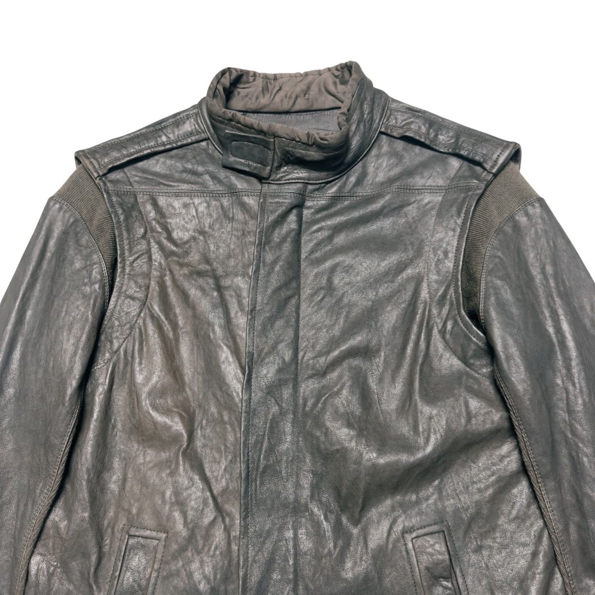 Rick Owens SAMPLE Campioni Rick Owens Bitter Hybrid Leather Jacket Size US S / EU 44-46 / 1 - 4 Thumbnail