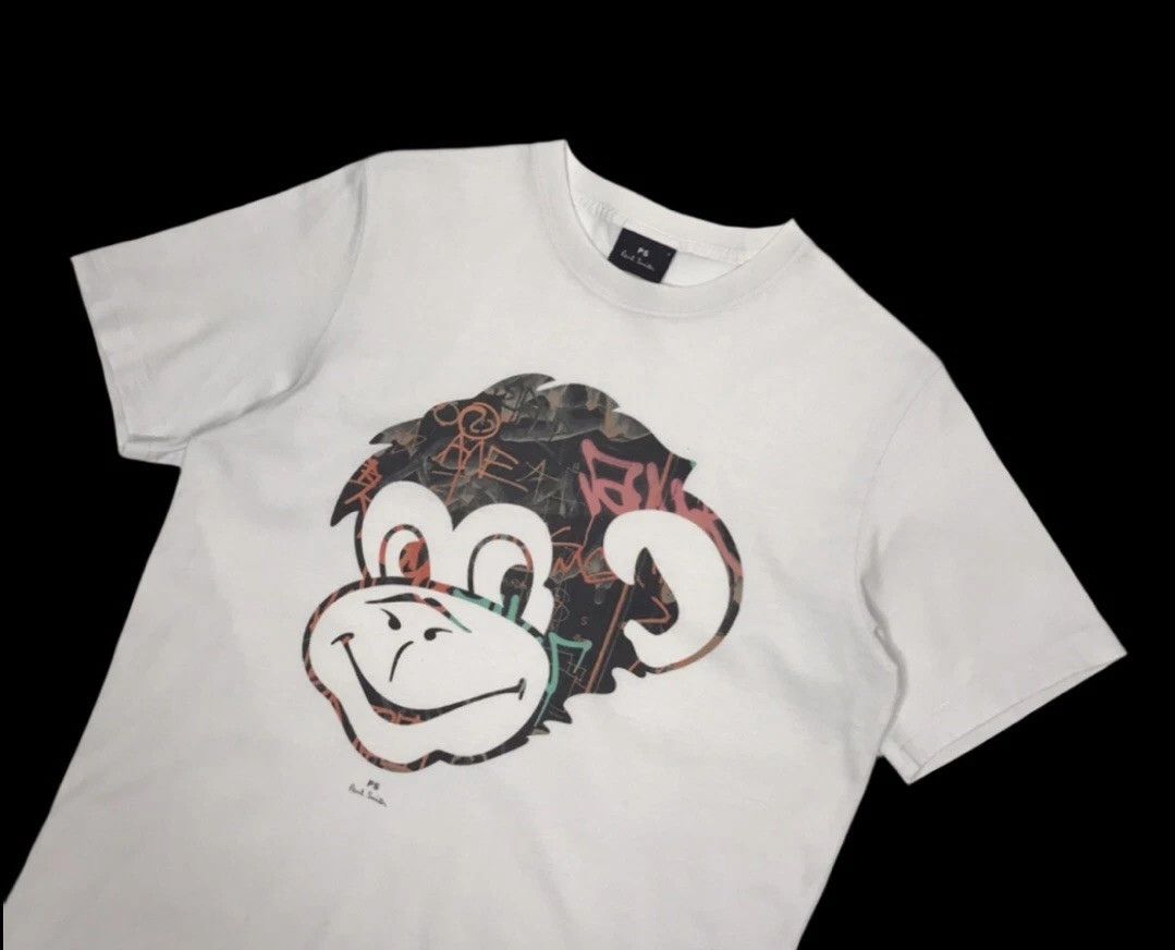 Paul Smith Paul Smith Graffiti Monkey Print T-Shirt Men's S White Size US S / EU 44-46 / 1 - 2 Thumbnail