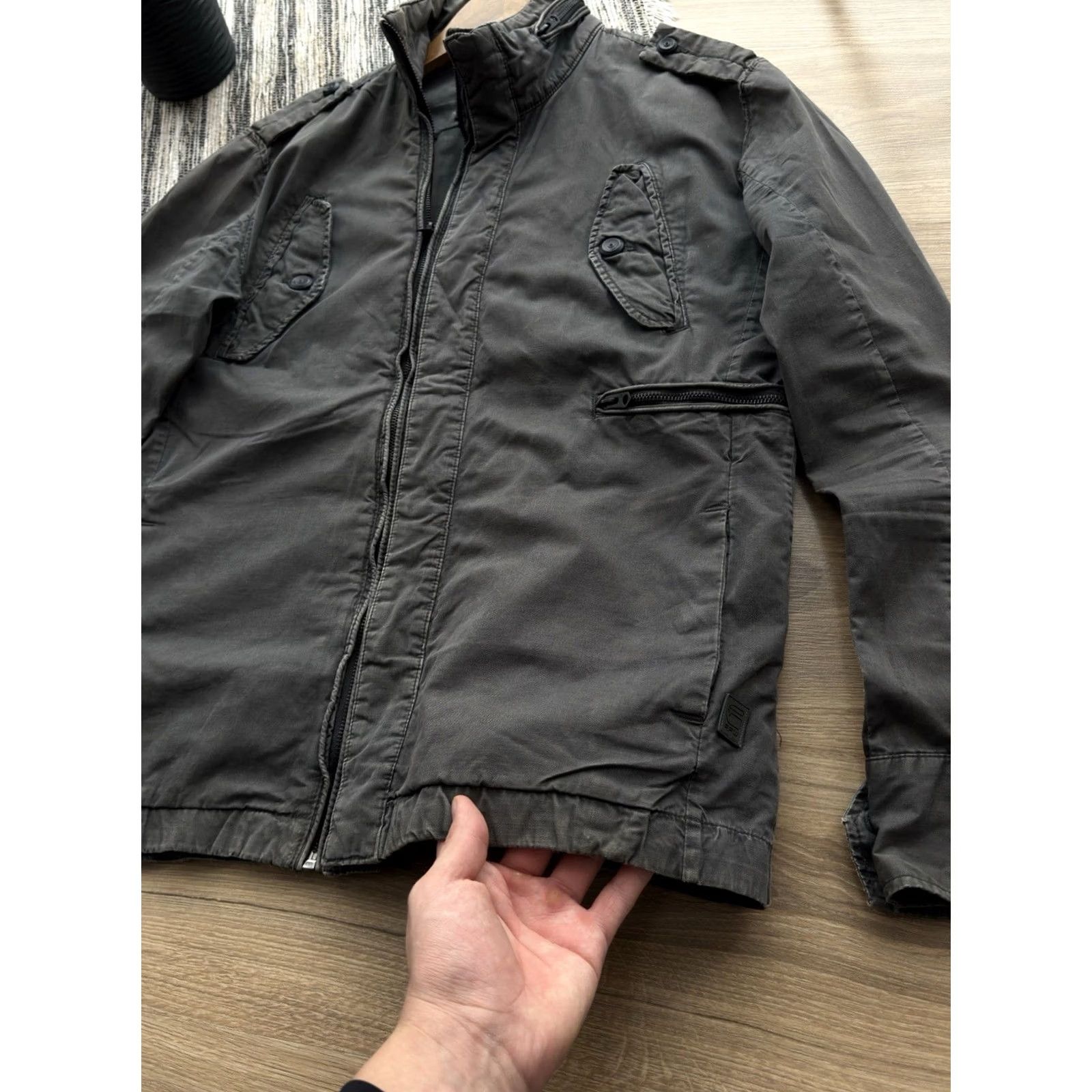 Vintage VINTAGE G Star Raw Military Jacket Shirt Men L Military Gray 90s City Outdoor Casual Workwear Zip Pocket Size US L / EU 52-54 / 3 - 6 Thumbnail