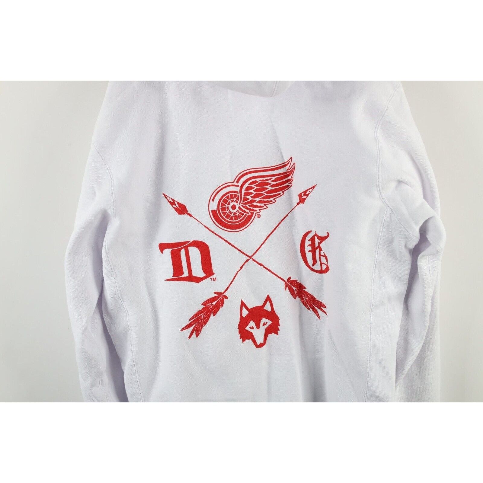 Vintage New Greyson x Detroit Red Wings Hockey Larkin Hoodie White Size US XXL / EU 58 / 5 - 11 Thumbnail