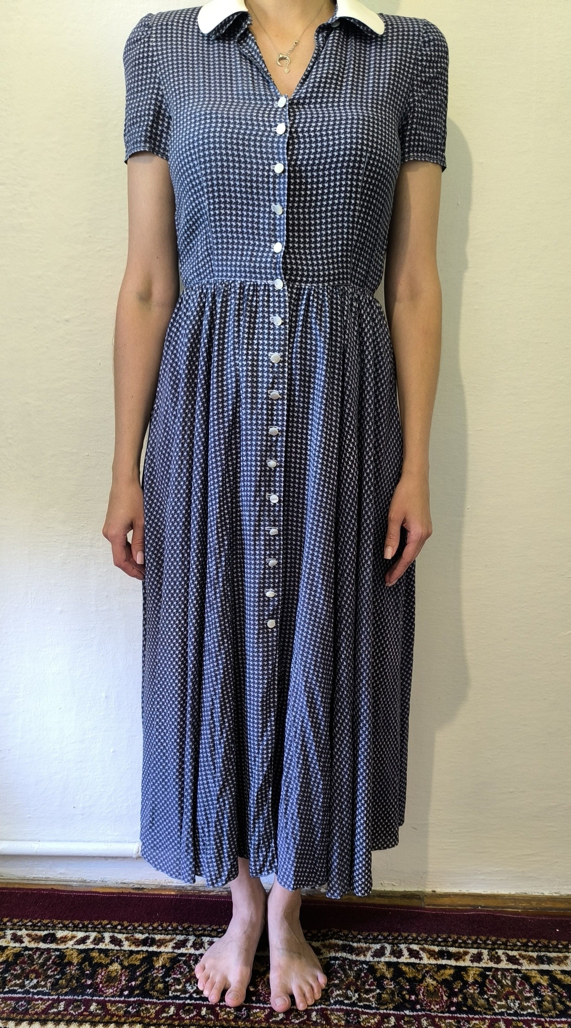 Other VTG Oscar Rom Zürich Dress & Shorts Set Blue Houndstooth Size S / US 4 / IT 40 - 1 Thumbnail