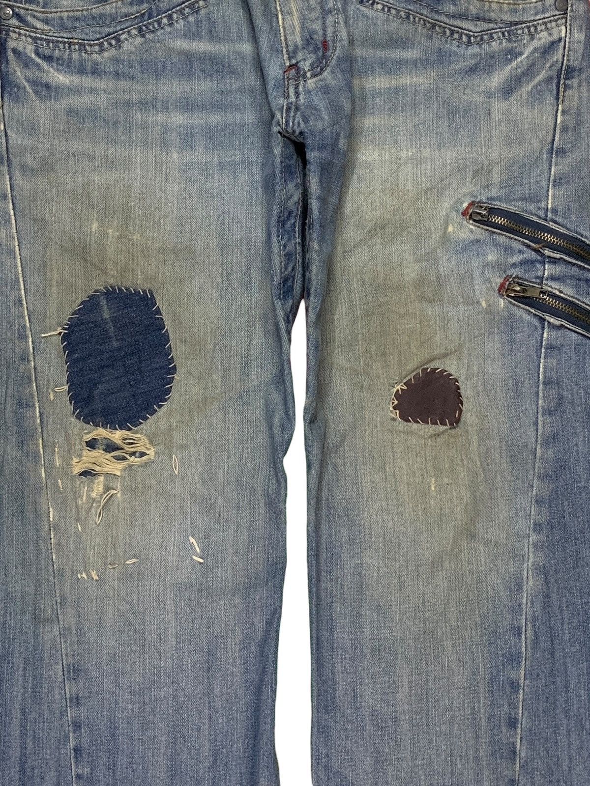 Japanese Brand SALES🔥Vintage Japanese Brand Mud Wash Patched Baggy Jeans Size US 35 - 5 Thumbnail