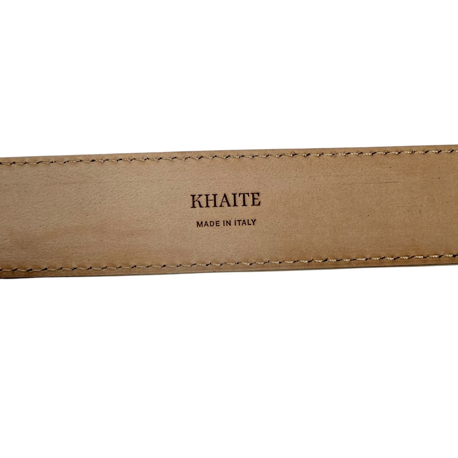 KHAITE Khaite Lucca Leather Belt Solid Brass Buckle Dark Ivory 90 Size ONE SIZE - 8 Thumbnail