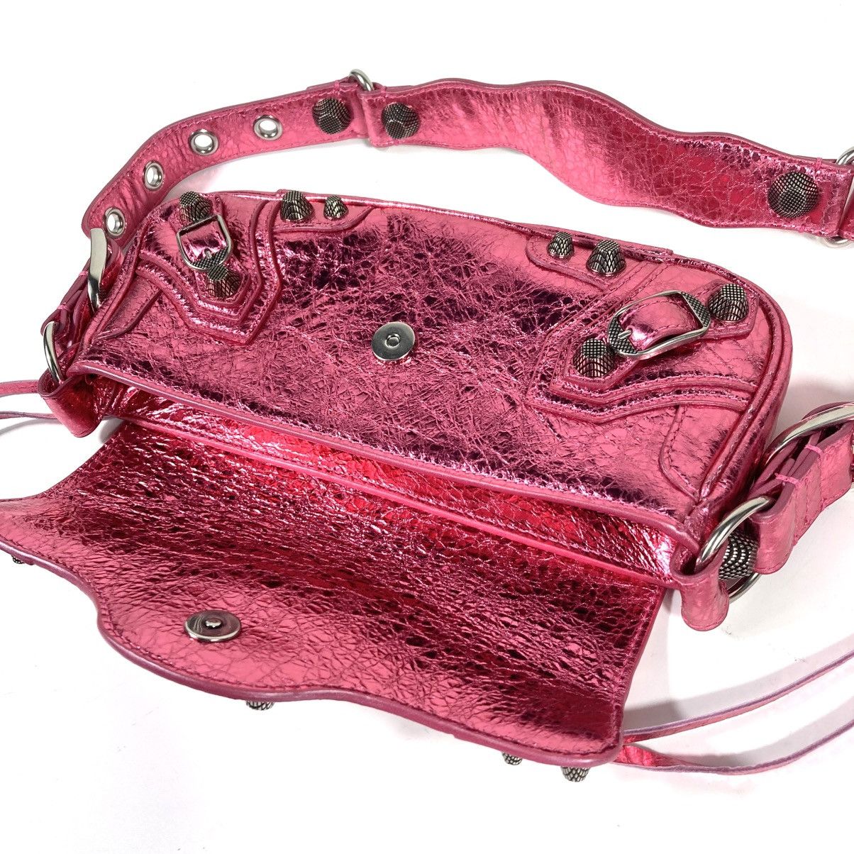 Balenciaga Balenciaga XSmall Le Cagole Metallic Leather Shoulder Bag Size ONE SIZE - 14 Thumbnail