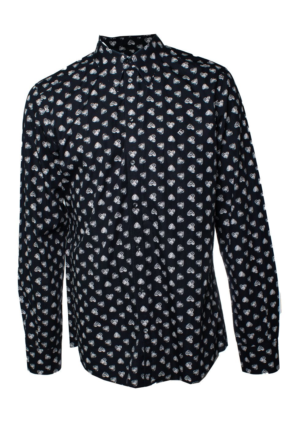 Dolce & Gabbana Dolce & Gabbana, Hart printed black shirt Size US XL / EU 56 / 4 - 1 Thumbnail