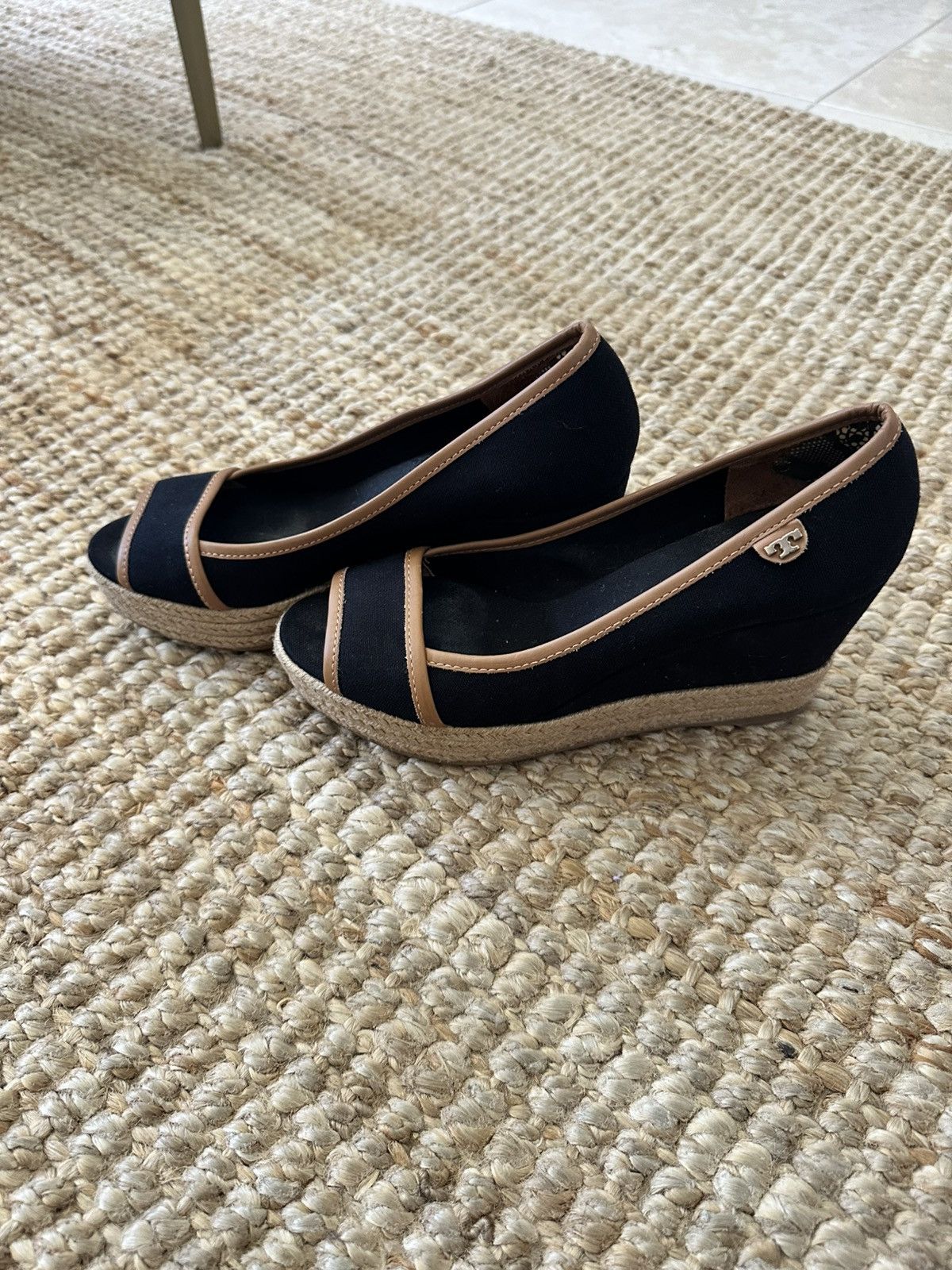 Tory Burch TORY BURCH Black Majorca Wedges Size 37 US 7 Size US 7 / IT 37 - 5 Thumbnail