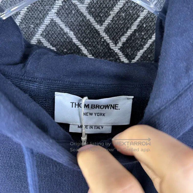 Thom Browne Thom Browne Navy Hoodie Size US L / EU 52-54 / 3 - 3 Thumbnail