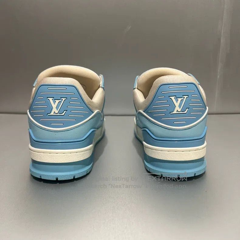 Louis Vuitton Louis Vuitton Trainer White and Blue Trainer Board Shoes Size US 8.5 / EU 41-42 - 5 Thumbnail