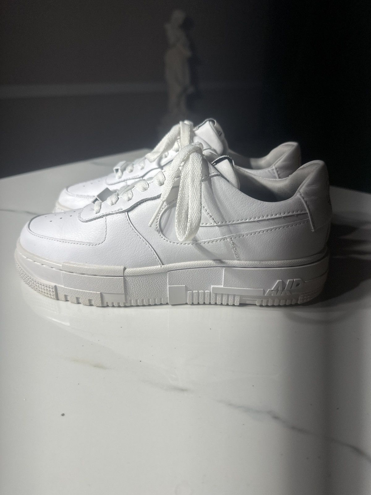 Nike Nike Air Force 1 Low Pixel Triple White Shoes Size US 7 / IT 37 - 2 Thumbnail