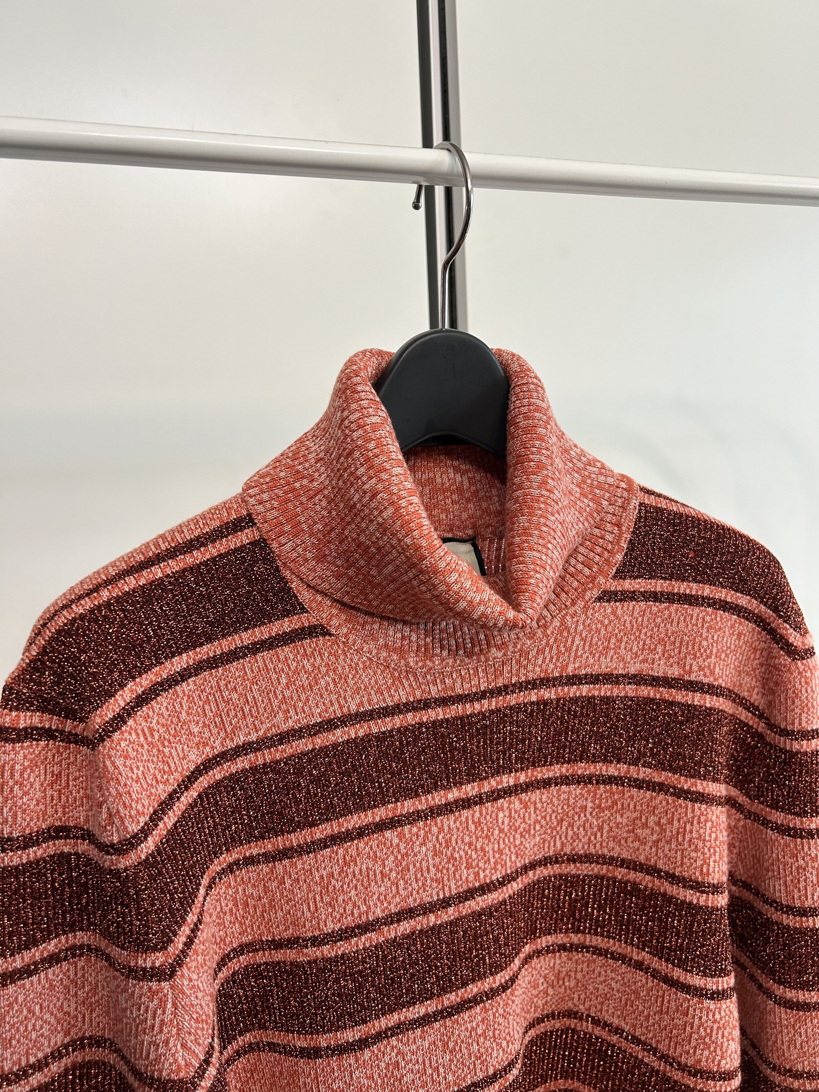 Gucci GUCCI Metallic Striped Turtleneck Knit Size US XL / EU 56 / 4 - 3 Thumbnail