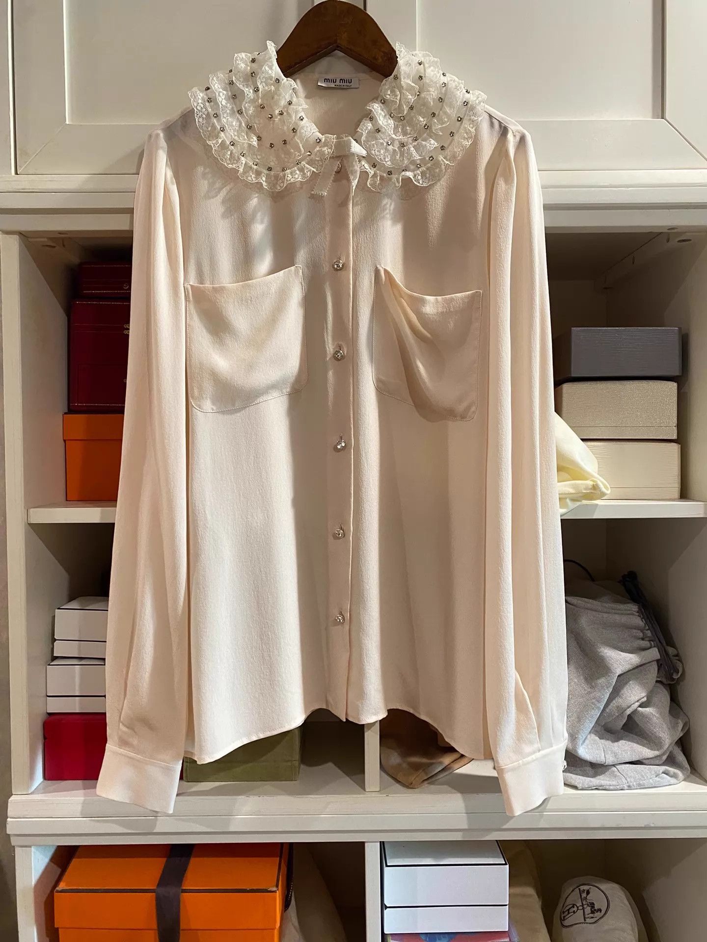 Miu Miu MIU MIU 38 Shirt - Breathable Summer, Structured Collar Size XS / US 0-2 / IT 36-38 - 1 Thumbnail
