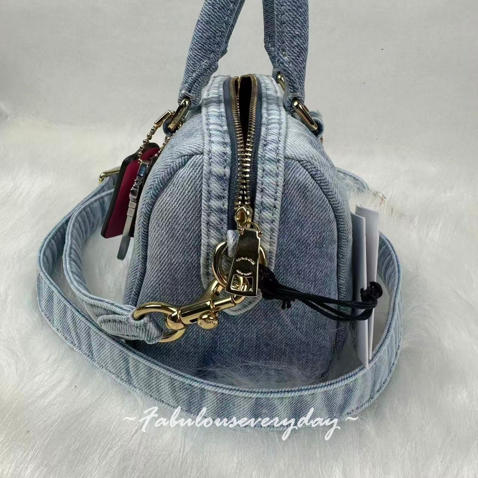 Coach Coach Mini Rowan Crossbody Loved Denim Charms Light Indigo Size ONE SIZE - 2 Thumbnail