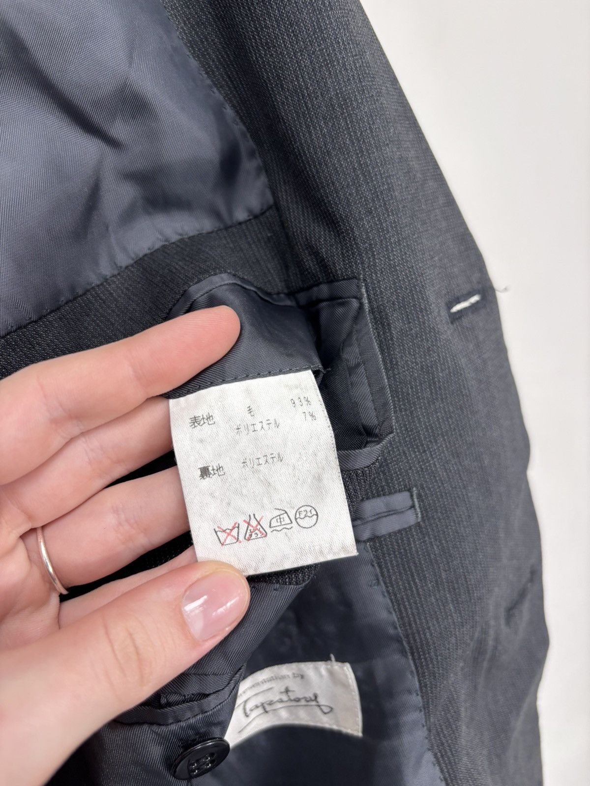 Japanese Brand Tapstory Japan Men’s Dark Gray Wool Blend Blazer Jacket Size 44R - 20 Thumbnail