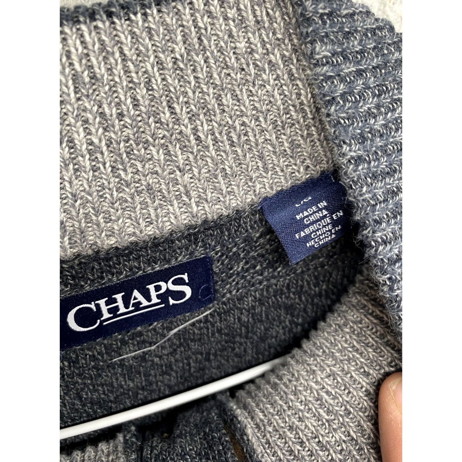 Chaps Chaps Mens Blue Stripe Knit 1/4 Button Cotton Pullover Sweater In Size L Golf Shirt Mens Pullover Knit Pattern Solid 1/4 Zip Fall Winter Size US L / EU 52-54 / 3 - 3 Thumbnail