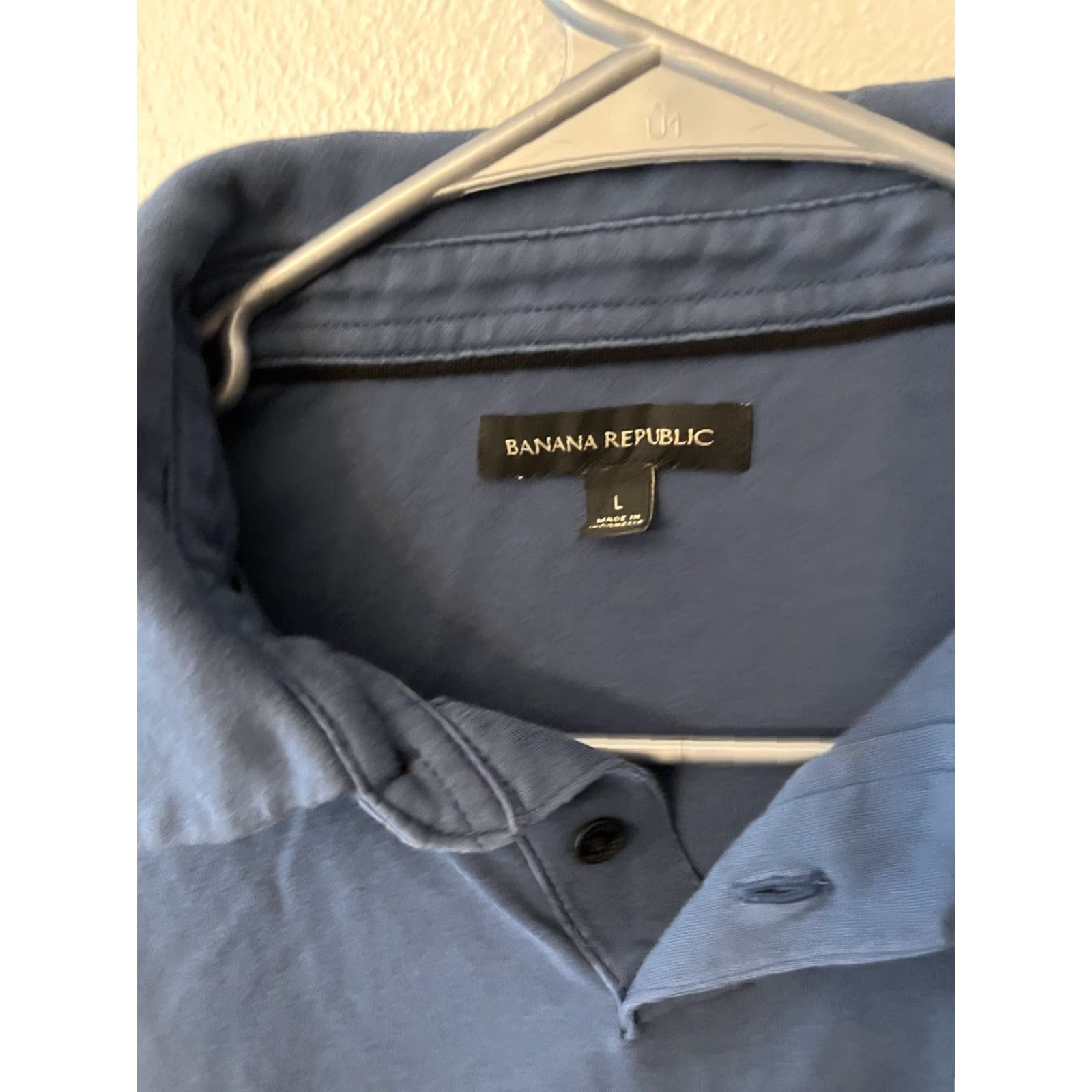 Banana Republic Banana Republic Sweatshirt Mens Large Blue Long Sleeve Henley 1/4 Zip Pockets Mock Neck Button Size US L / EU 52-54 / 3 - 3 Thumbnail