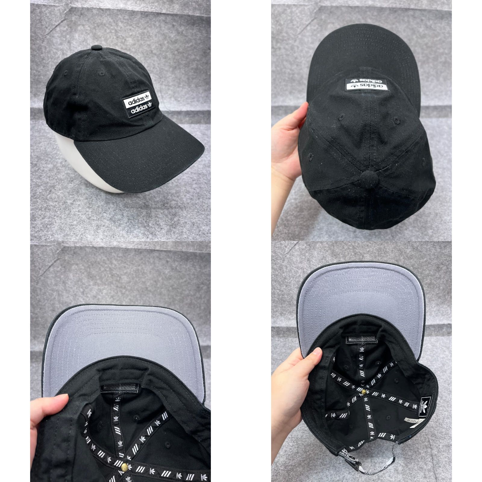 Adidas Adidas Hat Cap Strap Back Adult One Size Black 100% Cotton Golfer Outdoor Size ONE SIZE - 8 Thumbnail