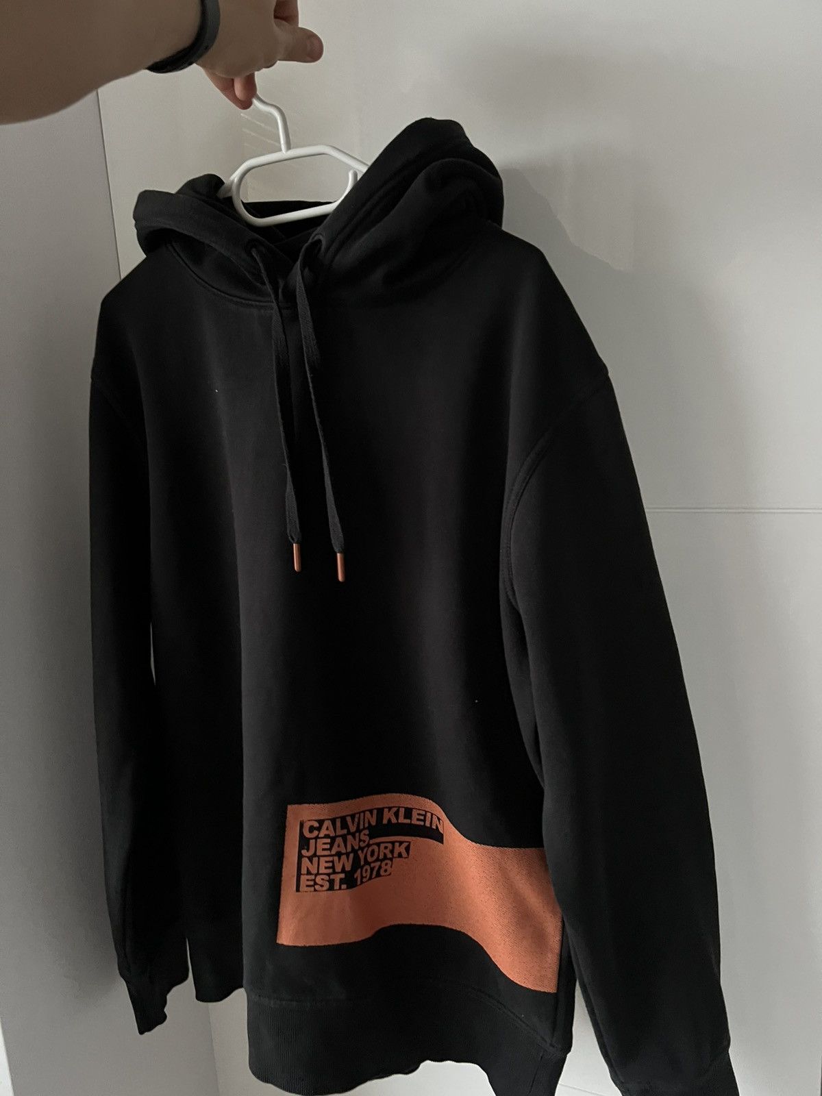 Calvin Klein Calvin Klein Jeans Box Patch Printed Logo Black Mens Hoodie Size US XL / EU 56 / 4 - 3 Thumbnail