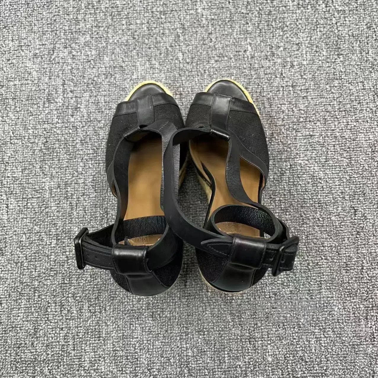 Hermes Hermes H Wedge Straw Platform Sandal. Size US 5 / IT 35 - 3 Thumbnail