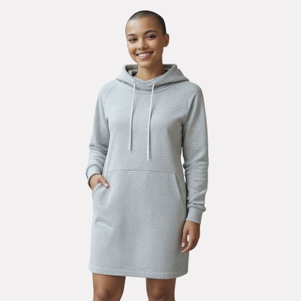Athleta ATHLETA Hoodie Dress Small Soft Gray Pockets Cozy Sweatshirt Size S / US 4 / IT 40 - 1 Thumbnail