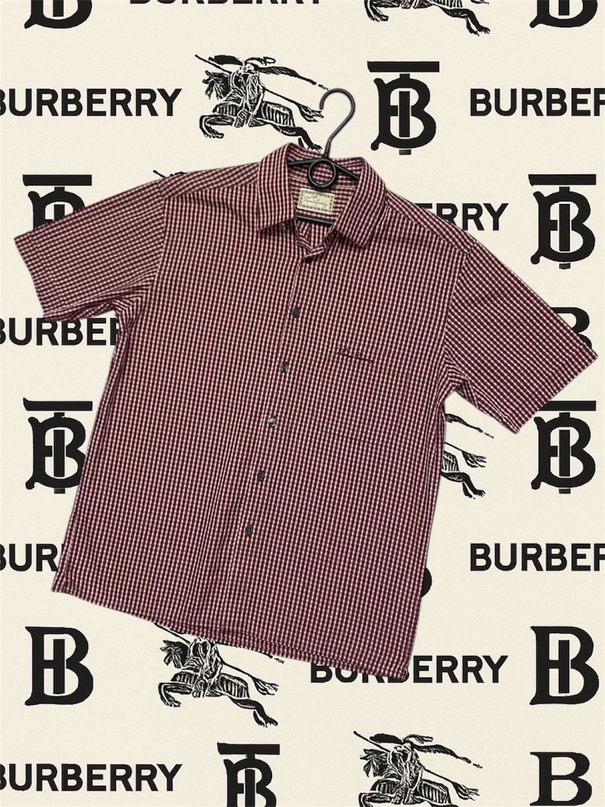 Burberry × Vintage Vintage Plaid Shirt Thomas Burberry size L/XL Size US XL / EU 56 / 4 - 1 Thumbnail
