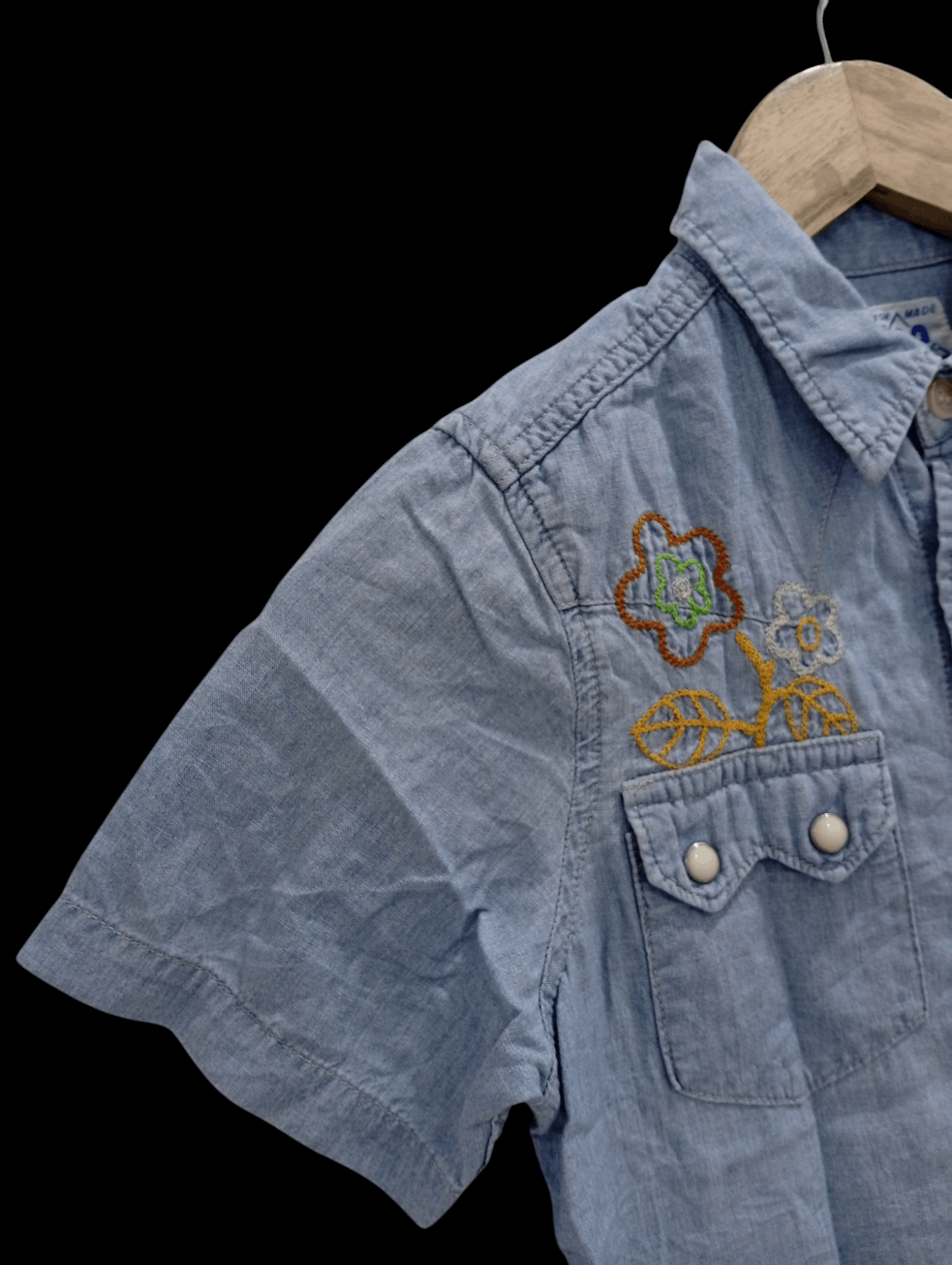 Lee × Vintage 🔥🔥Lee Riders Kids Boys Embroidery Denim Shirt Size US XXS / EU 40 - 8 Thumbnail