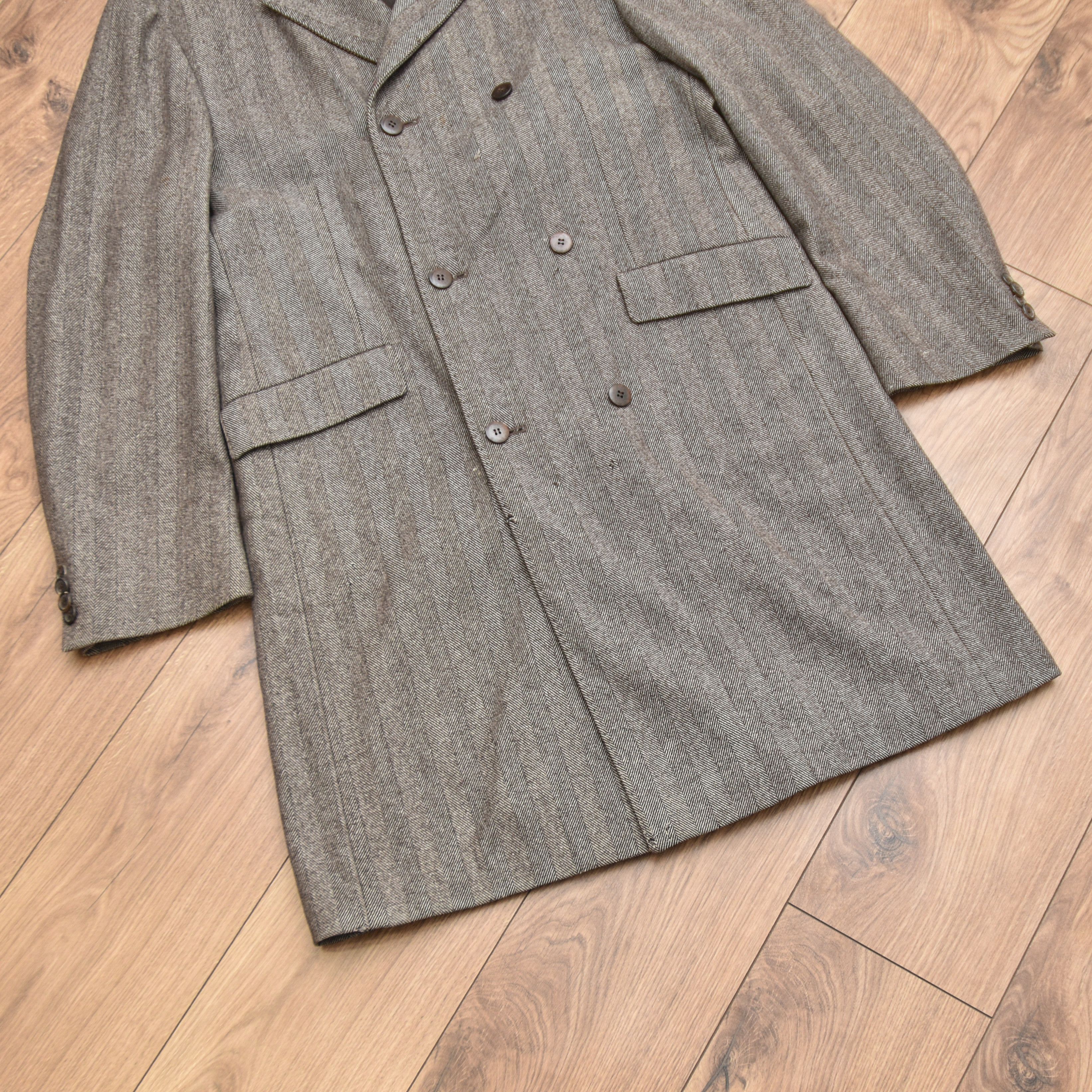 Burberry Burberry Herringbone Overcoat Grey Double Breasted Old Money Size US XXL / EU 58 / 5 - 7 Thumbnail