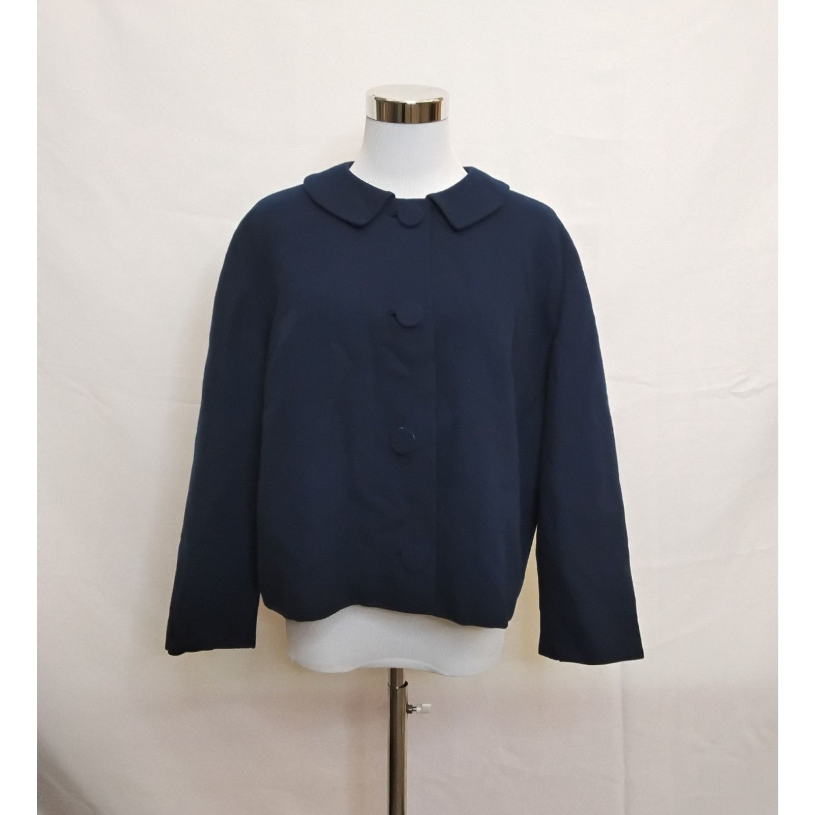 Pendleton Pendleton Cropped Blazer Women's 2 Blue VTG 1970s 100% Wool Size XS / US 0-2 / IT 36-38 - 2 Thumbnail