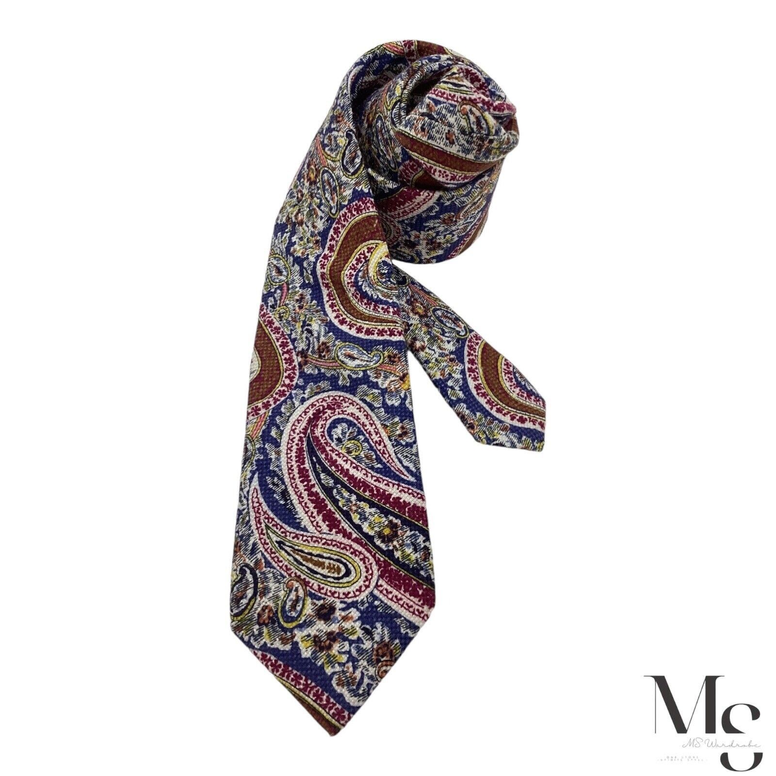 Charles Tyrwhitt CHARLES TYRWHITT XL Blue Paisley Silk Tie Made In Italy W: 3 Size ONE SIZE - 1 Thumbnail