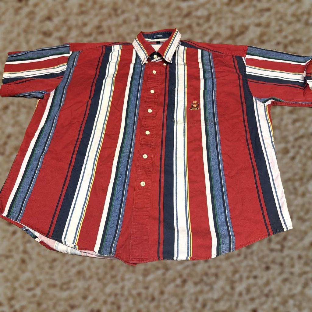Ralph Lauren Chaps Ralph Lauren Shirt Mens XL Multicolor Stripe Short Sleeve Button Up Cotton Size US XL / EU 56 / 4 - 1 Thumbnail