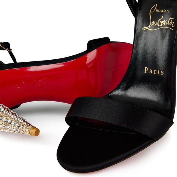 Christian Louboutin Lipstrass Queen 100mm Satin Sandals Size US 7 / IT 37 - 6 Thumbnail