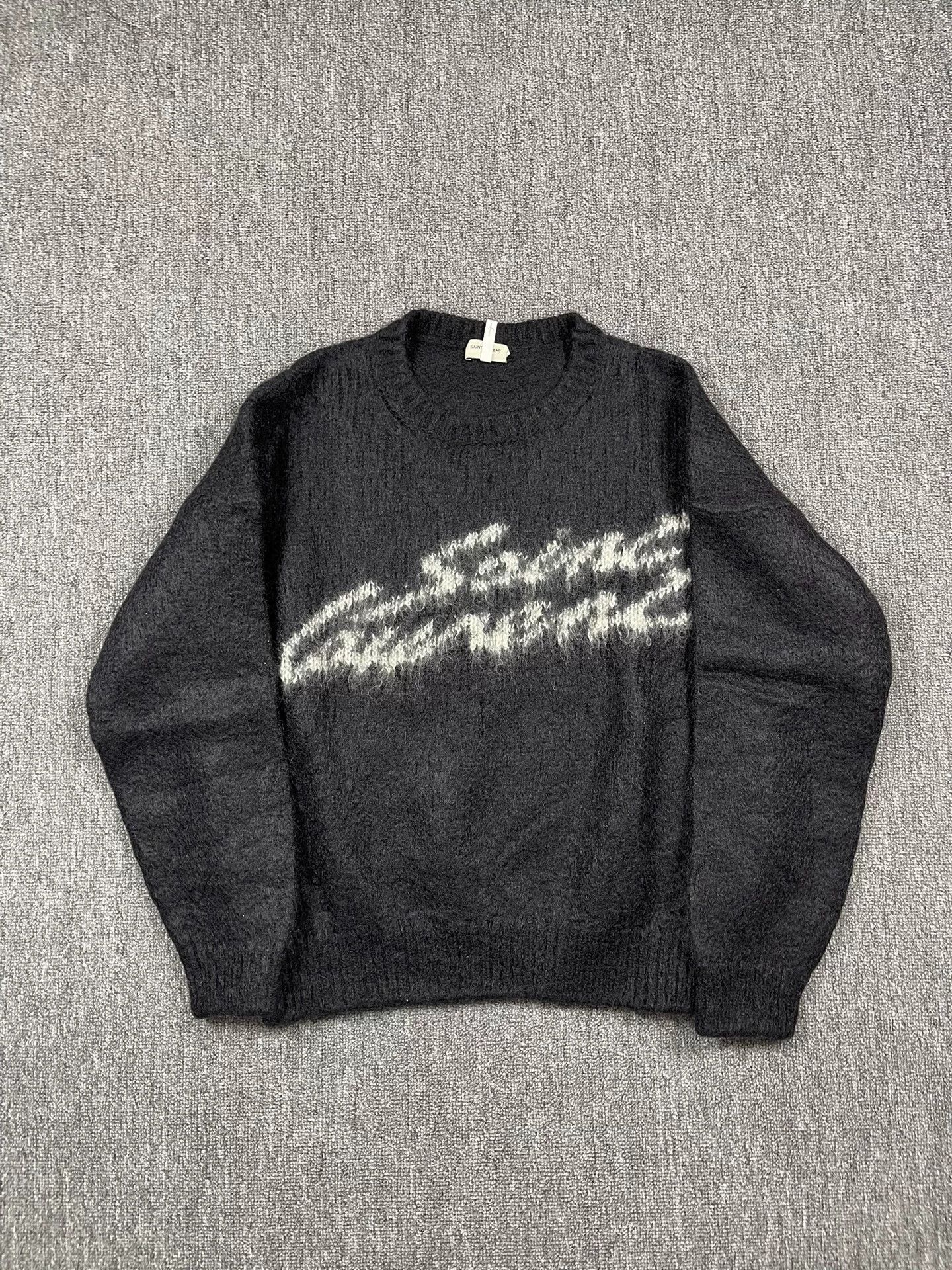 Saint Laurent Paris Saint Laurent FW22 Letter Jacquard Crewneck Sweater Size US XL / EU 56 / 4 - 1 Thumbnail