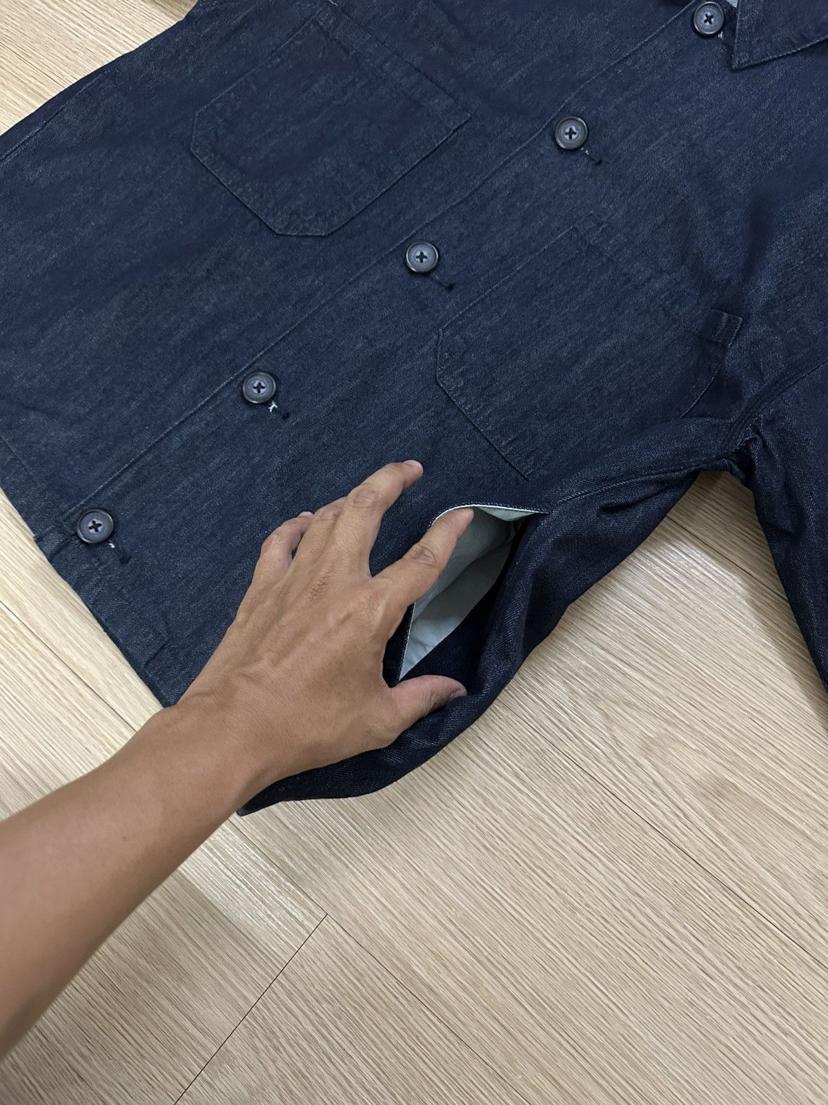 GU × Japanese Brand Rare GU Aesthetic Double Pocket Baggy Work Denim Shirt Size US M / EU 48-50 / 2 - 6 Thumbnail