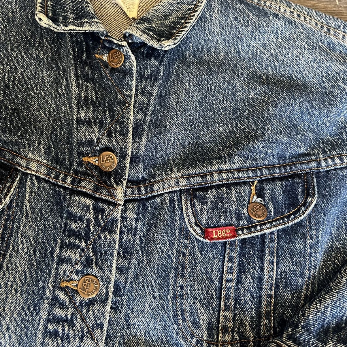 Lee × Vintage Vintage 1990s Lee Rider Acid Stone Wash Trucker Denim Jacket Size US S / EU 44-46 / 1 - 5 Thumbnail