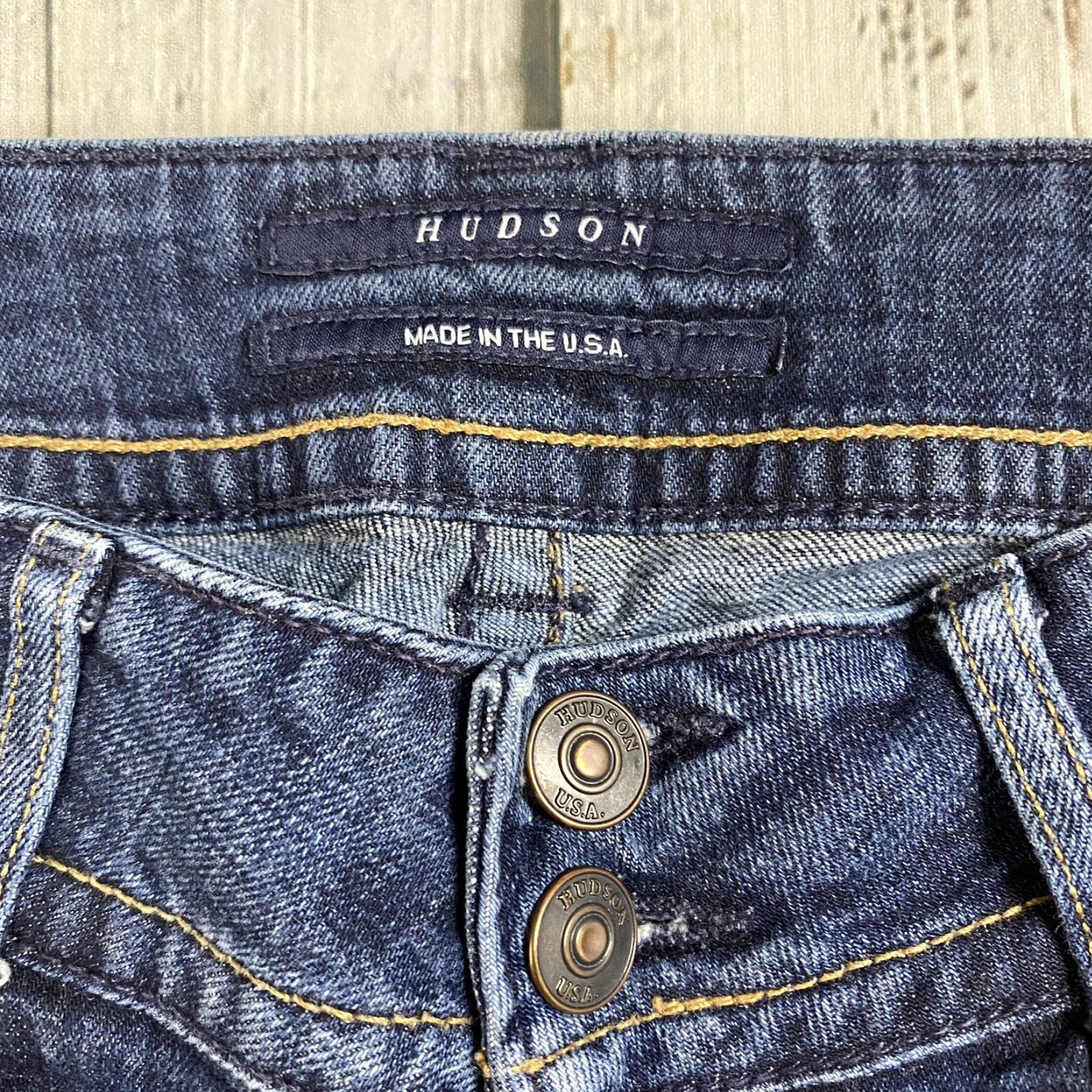 Hudson HUDSON SIGNATURE BOOT CUT JEANS Women Size 28 Blue Distressed Mid-Rise Classic American Denim Size 28" / US 6 / IT 42 - 4 Thumbnail